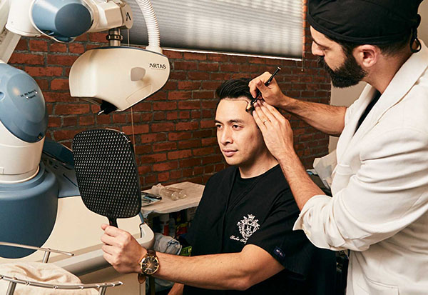 Drawing patient's hairline